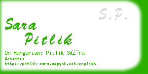 sara pitlik business card